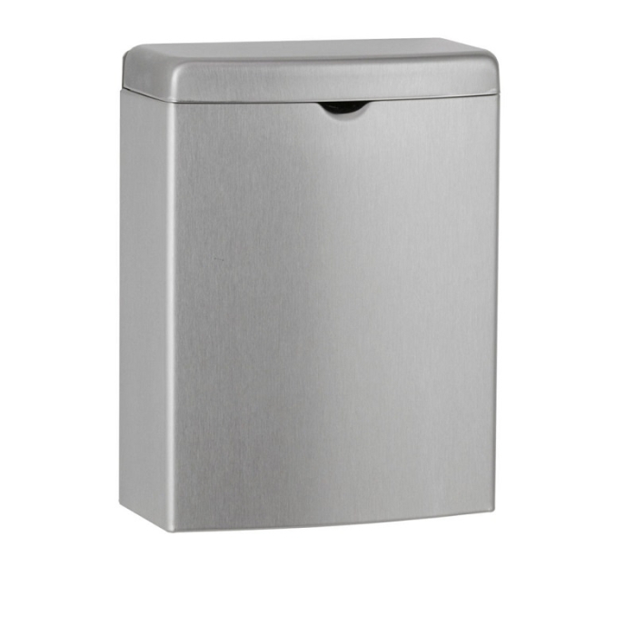 Bobrick ConturaSeries Surface-Mounted Satin Stainless Steel Sanitary Bin 3.8L Plain Image