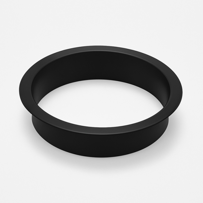 Prestige Sugatsune 170mm Stainless Steel Circular Waste Chute Smooth Matt Black close up image - AN-DH015-HLSMB