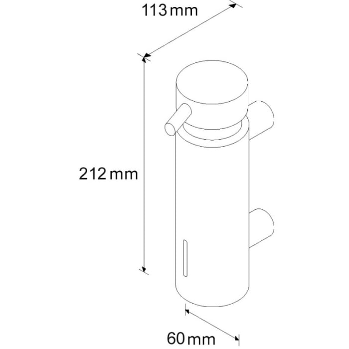 Prestige Wall Mounted Soap Dispenser 300ml CAD Drawing