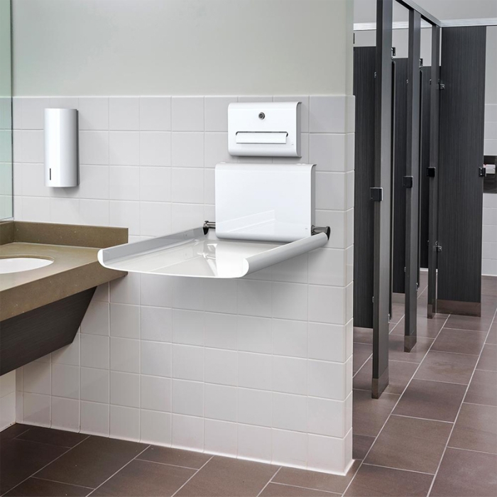 Dan Dryer Vertical Designer Baby Changing Table - White in situ