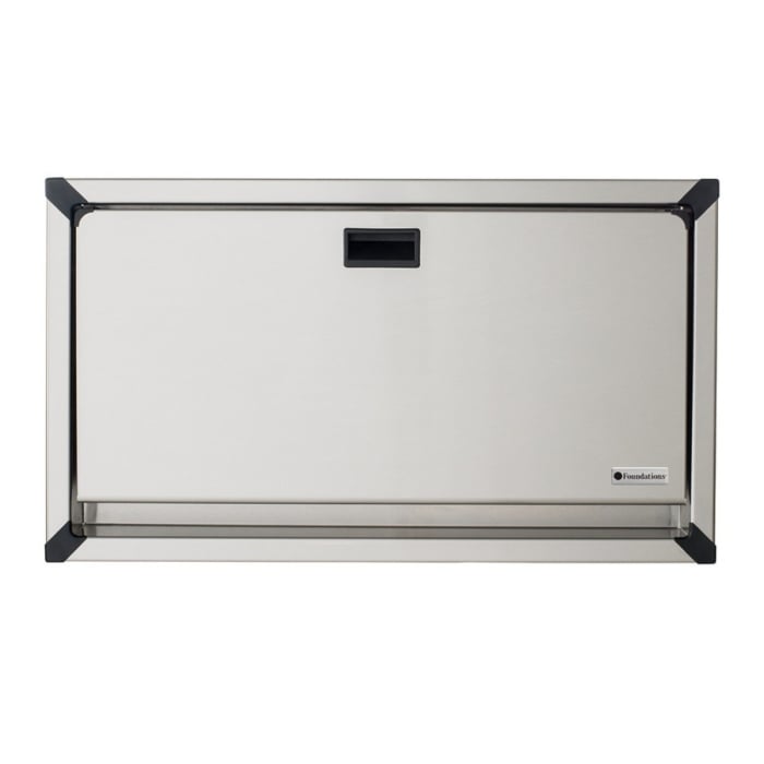 Genwec Polished Stainless Steel Surface Mounted Baby Changing Unit closed - GW07030402