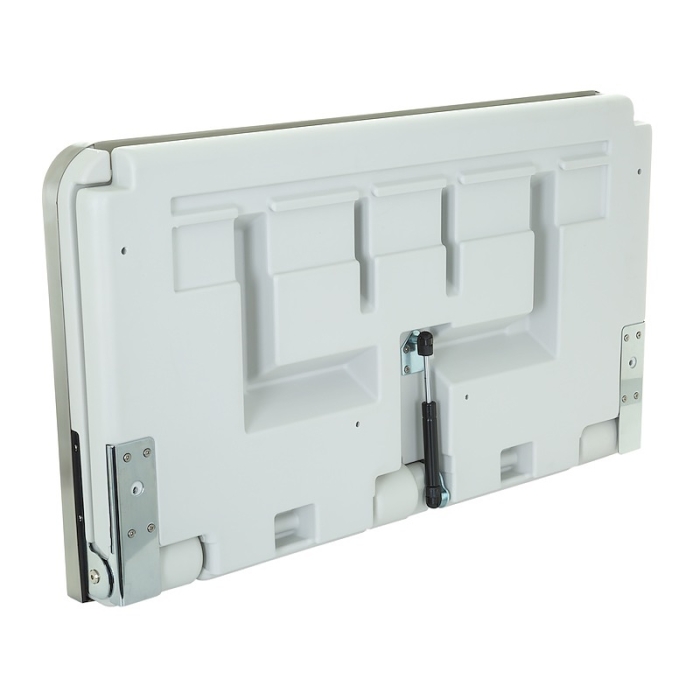 Genwec Matt Black Stainless Steel Horizontal Baby Changing Unit closed underneath on a white background - GW07050401-MB