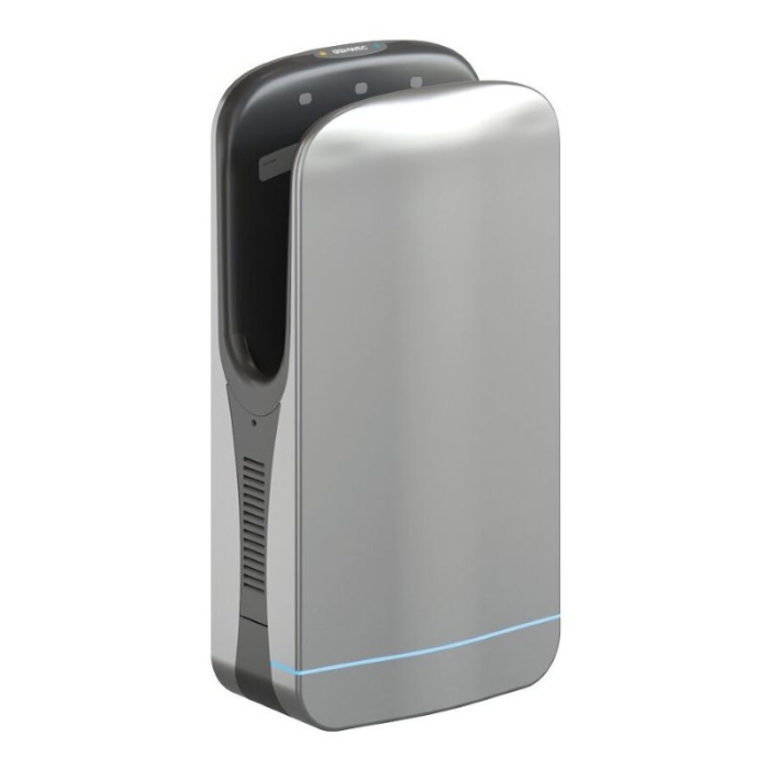 Genwec Condor Silver 1.8kW Blade Hand Dryer side view on a white background - GW01160104