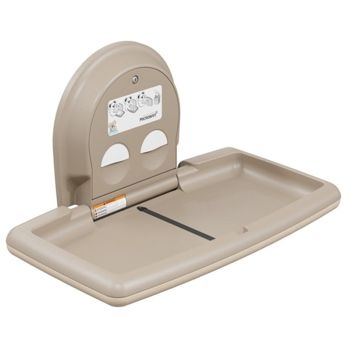 Koala Kare Horizontal Baby Changer - Beige Front Side Open View - KB300-00-EN