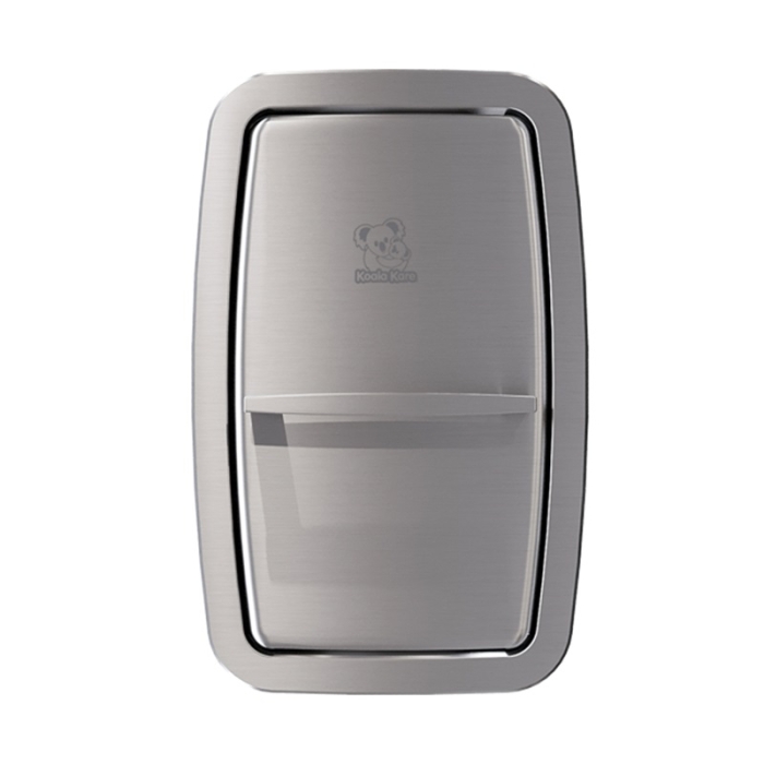 Vertical Recessed Baby Changing Station Koala Kare closed on a plain background KB311-SSRE-EN