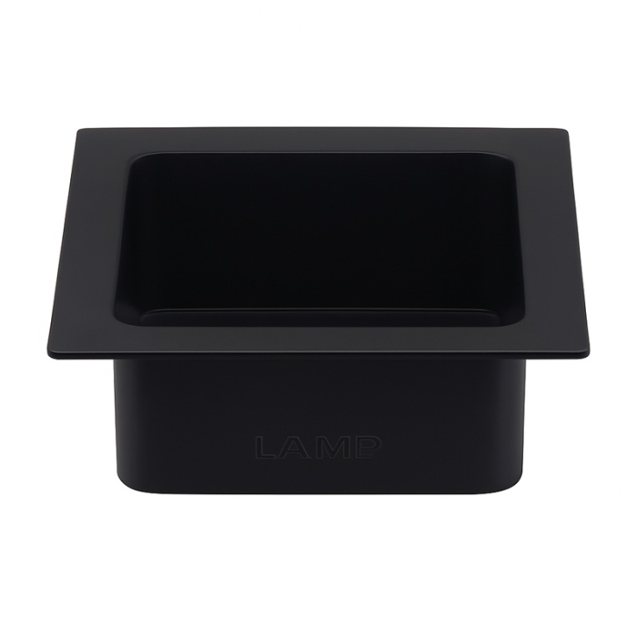 Prestige 108mm Smooth Matt Black Sugatsune Square Waste Chute large image - AN-KH008-HLBSMB
