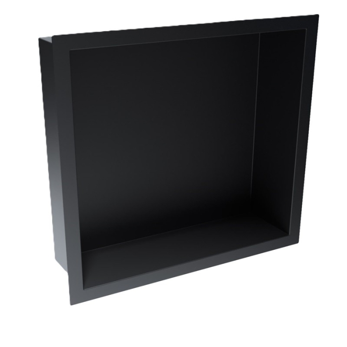JTP VOS Matt Black Square Shower Niche 300mm x 300mm 