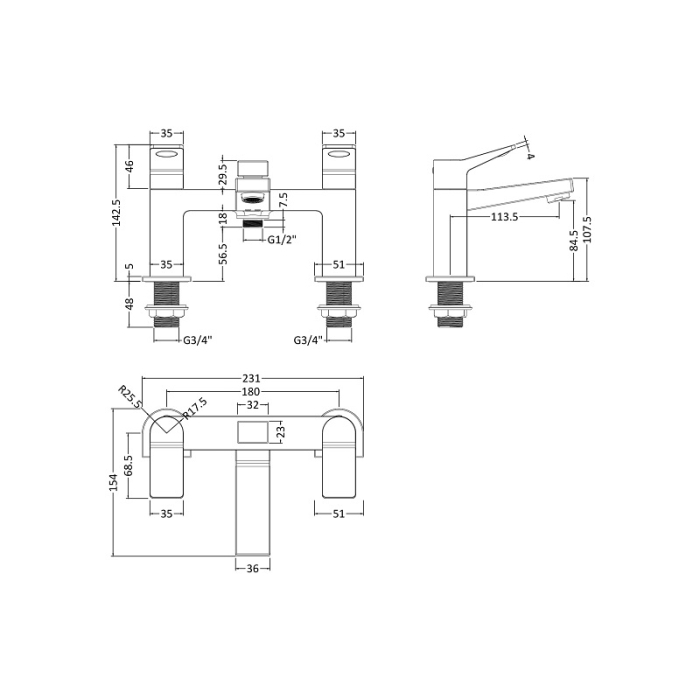 Soar Bath Shower Mixer CAD