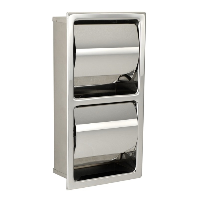 Prestige Recessed Double Roll Tissue Dispenser - Vertical