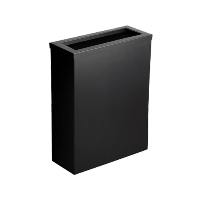 Opal Matt Black Steel 30 Litre Waste Bin With Chute Lid image on a white background - WB30-LID-BK