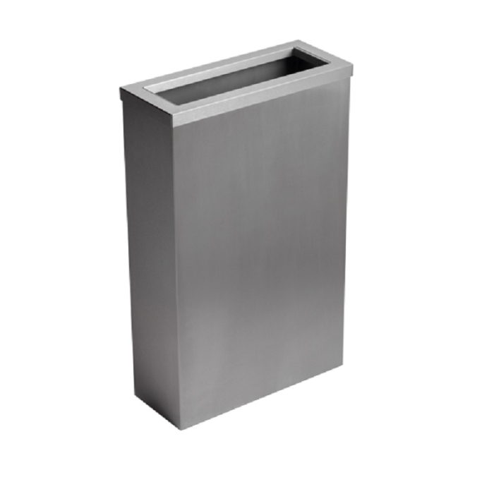 Opal Brushed Stainless Steel 30L Compact Waste Bin on a white background - WB30-LID-BS