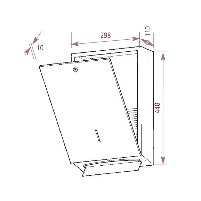 Paper Towel Dispenser 500 Prestige Drawing