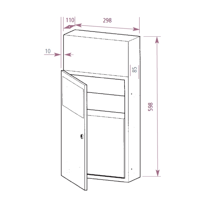 Prestige Recessed sanitary Bin