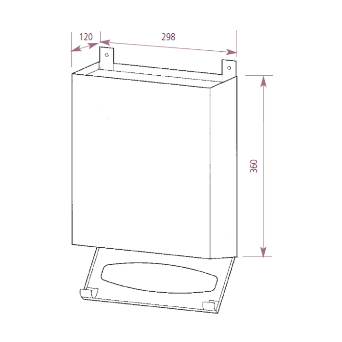 Prestige Behind Mirror Paper Towel Dispenser Drawing