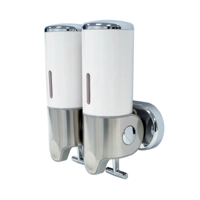 Shower Soap Dispensers White ABS Stainless Steel