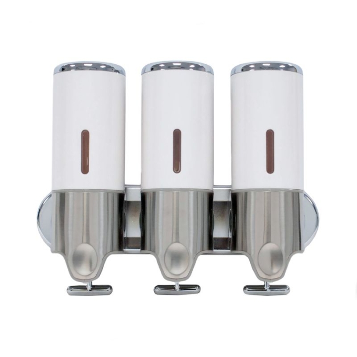 Shower Soap Dispensers White ABS Stainless Steel