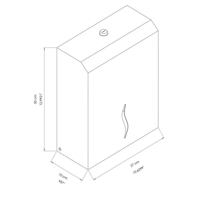Prestige Ecoline Paper Towel Dispenser Matt Black CAD Drawing - E-ZHTL/MBK