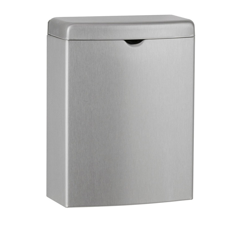 Bobrick ConturaSeries Surface-Mounted Satin Stainless Steel Sanitary Bin 3.8L Plain Image