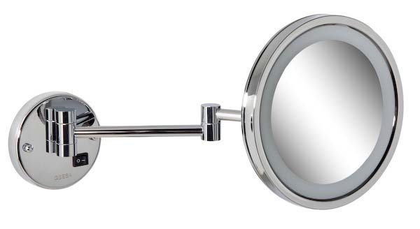 LED Magnification Shaving Mirror Double Arm