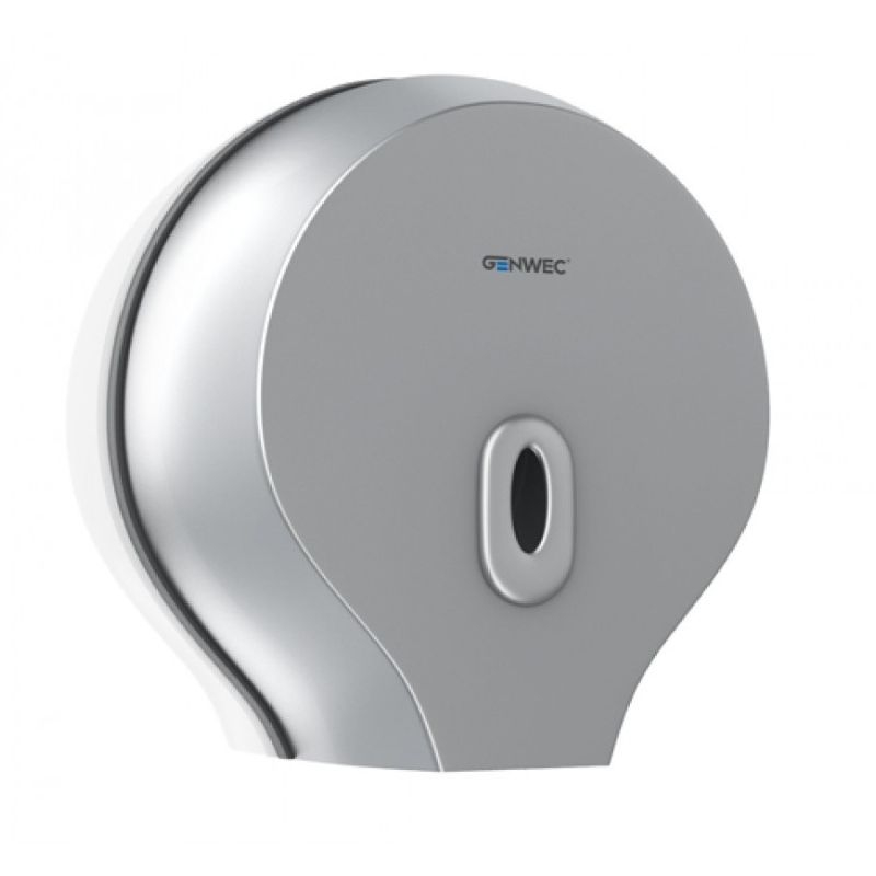 Genwec ABS Silver Jumbo Toilet Paper Dispenser  image on a white background - GW03190104