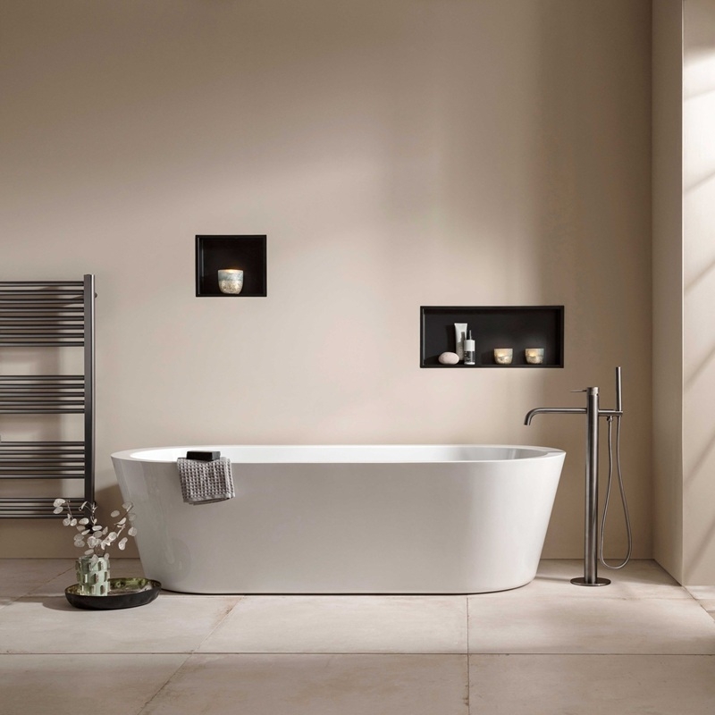 JTP VOS Matt Black Square Shower Niche 300mm x 300mm - In Situ