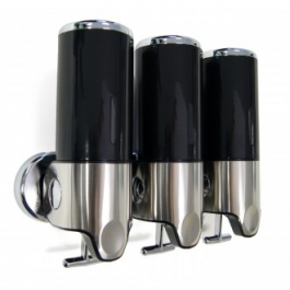 Shower Soap Dispensers Black ABS Stainless Steel