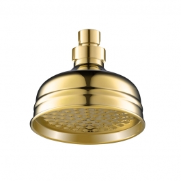 JTP Grosvenor Victorian Polished Gold Shower Heads - 125mm and 200mm