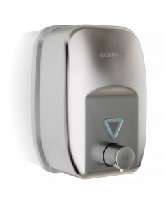 Genwec 1800ml Brushed Stainless Steel Wall Mounted Manual Soap Dispenser close up side image - GW04210401