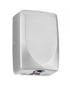 Dryflow Slimforce 1kW Brushed Stainless Steel Hand Dryer Side View on a white background - DFLIF02