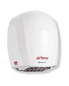 White Aluminium Airforce Hand Dryer 1.1kW ide/front view on a white background - BC0323
