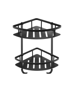 JTP Vos Matt Black Wall Mounted Shower Corner Twin Basket 282010MB