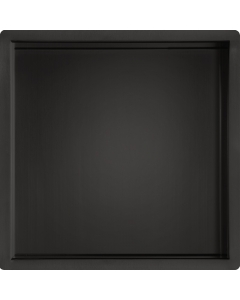 JTP VOS Matt Black Square Shower Niche 300mm x 300mm - Front View