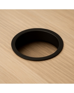 Prestige Sugatsune 170mm Stainless Steel Circular Waste Chute Smooth Matt Black in situ - AN-DH015-HLB
