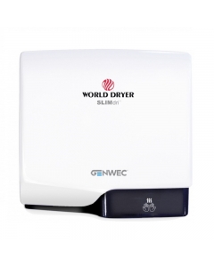 Genwec World Dryer Slimdri Hand Dryer - White front image on a white background - GW01030200