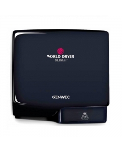 Genwec World Dryer Slimdri Hand Dryer - Black Front view on a plain background - GW01030203