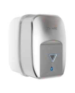 Genwec 1200ml Automatic Soap Dispenser Brushed Stainless Steel image on a white background - side view - GW04200401