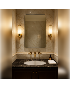 Abode Aruna 450mm x 900mm Frameless Tablet Mirror ABM1036 Lifestyle 