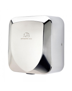 Armadillo Polished Stainless Steel 1250W ECO Hand Dryer close up image on a plain background - 1250