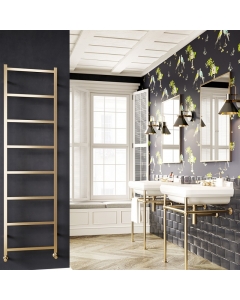 Austen Designer Towel Radiator-Brushed Brass 800mm x 450mm in situ - AUSTEN45/80