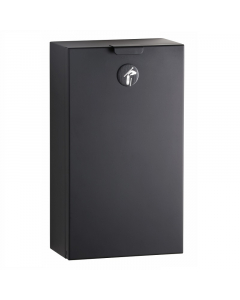 Bobrick Matt Black Surface Mounted Sanitary Disposal Bin - 2.3L image on a white background - B35139.MBLK