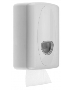 Prestige Plastic Bulk Pack Toilet Tissue Dispenser White Front