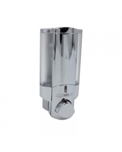Dolphin Single Shower Soap Dispenser - 300ml polished chrome dispenser on a white background - BC624-1C