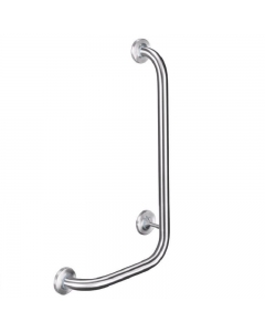 Prestige Left Hand Angled Grab Rail 650mm x 350mm - Satin Stainless Steel