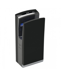 Genwec Bladeflow 2 1650W Hands in Hand Dryer - Matt Black side image on a plain white background - GW01180403