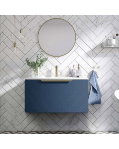 CHEVRON WALL MOUNTED VANITY UNIT WITH BASIN