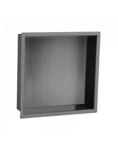 JTP VOS Brushed Black Square Shower Niche 300mm x 300mm 