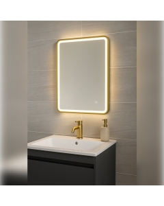 Haworth 600mm Rectangle Front-Lit LED Mirror - Brushed Bronze
