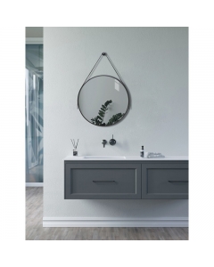 Flamborough Round Mirror - Matt Black 600mm in situ CNPW106271