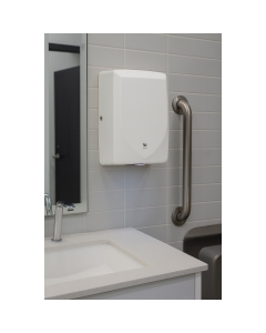 Dryflow Slimforce 1kW White Stainless Steel Automatic Hand Dryer 