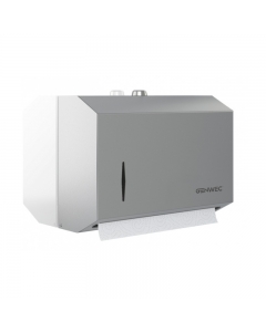 Genwec Paper Towel Dispenser Brushed Stainless Steel on a white background GW03040401